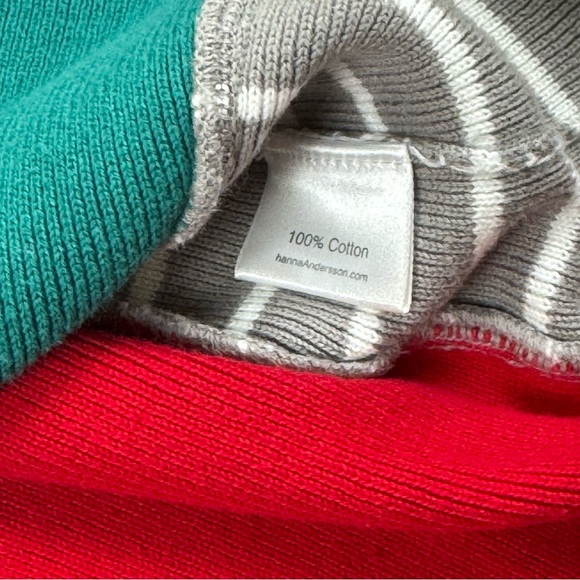 Hanna Andersson Gray Striped Rainbow Long Sleeve Sweater Dress Girls Size 6 7 - Picture 5 of 7